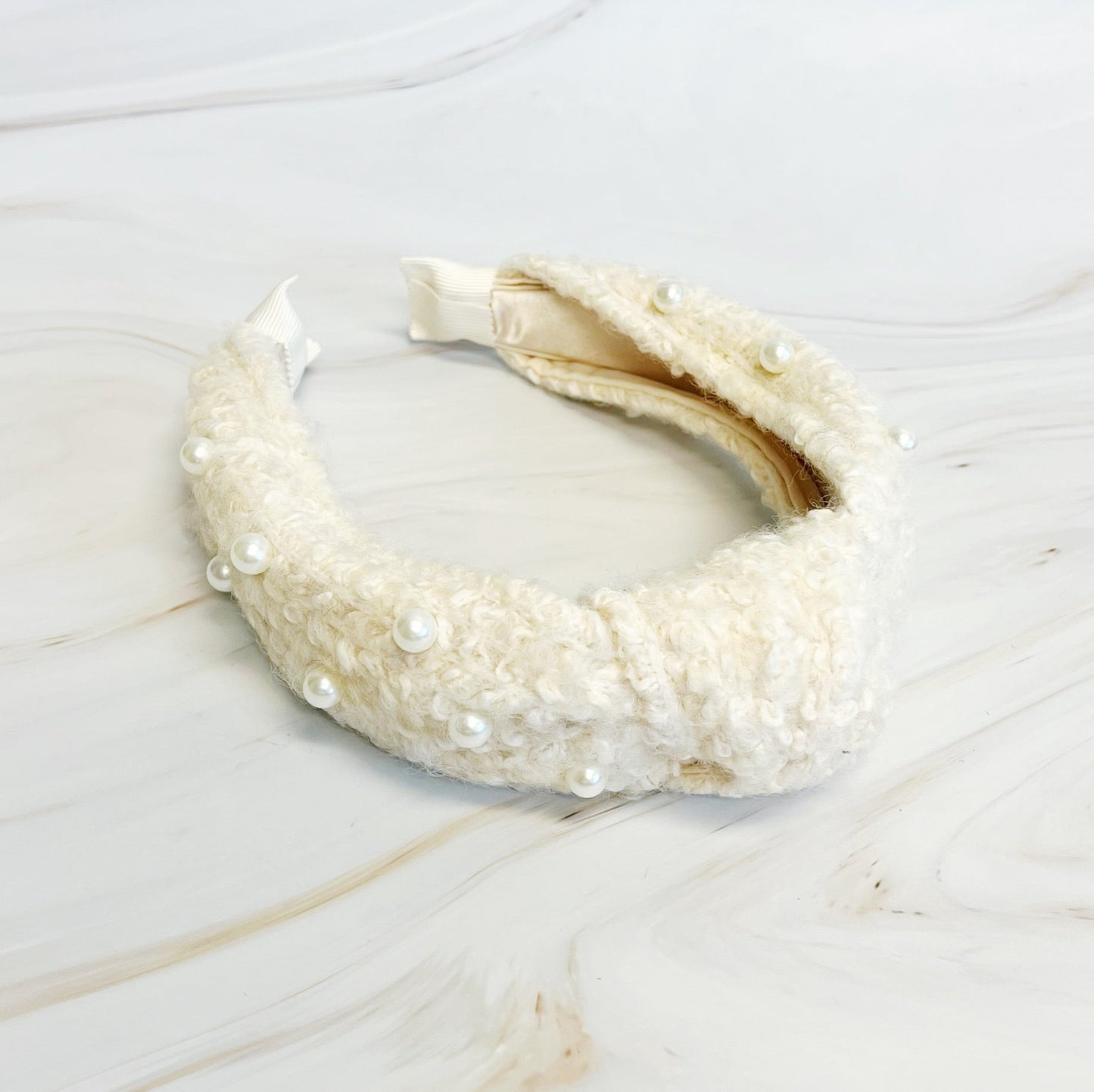 Pearl and Tweed Knotted Headband