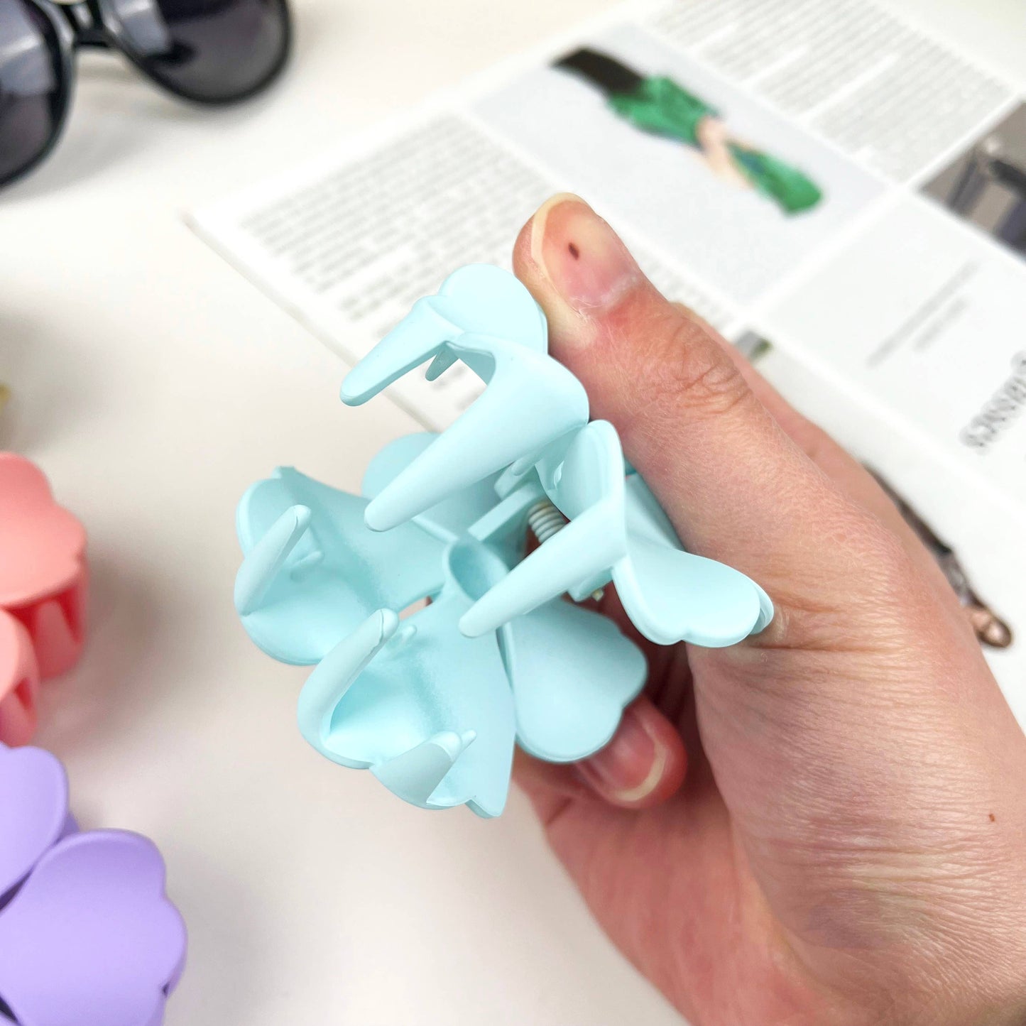 2.12" Four-leaf clover flower spring hair Clips