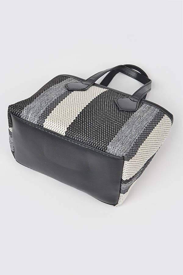 Meadowstripe Mini Tote | STRIPE WOVEN CANVAS TOTE BAG