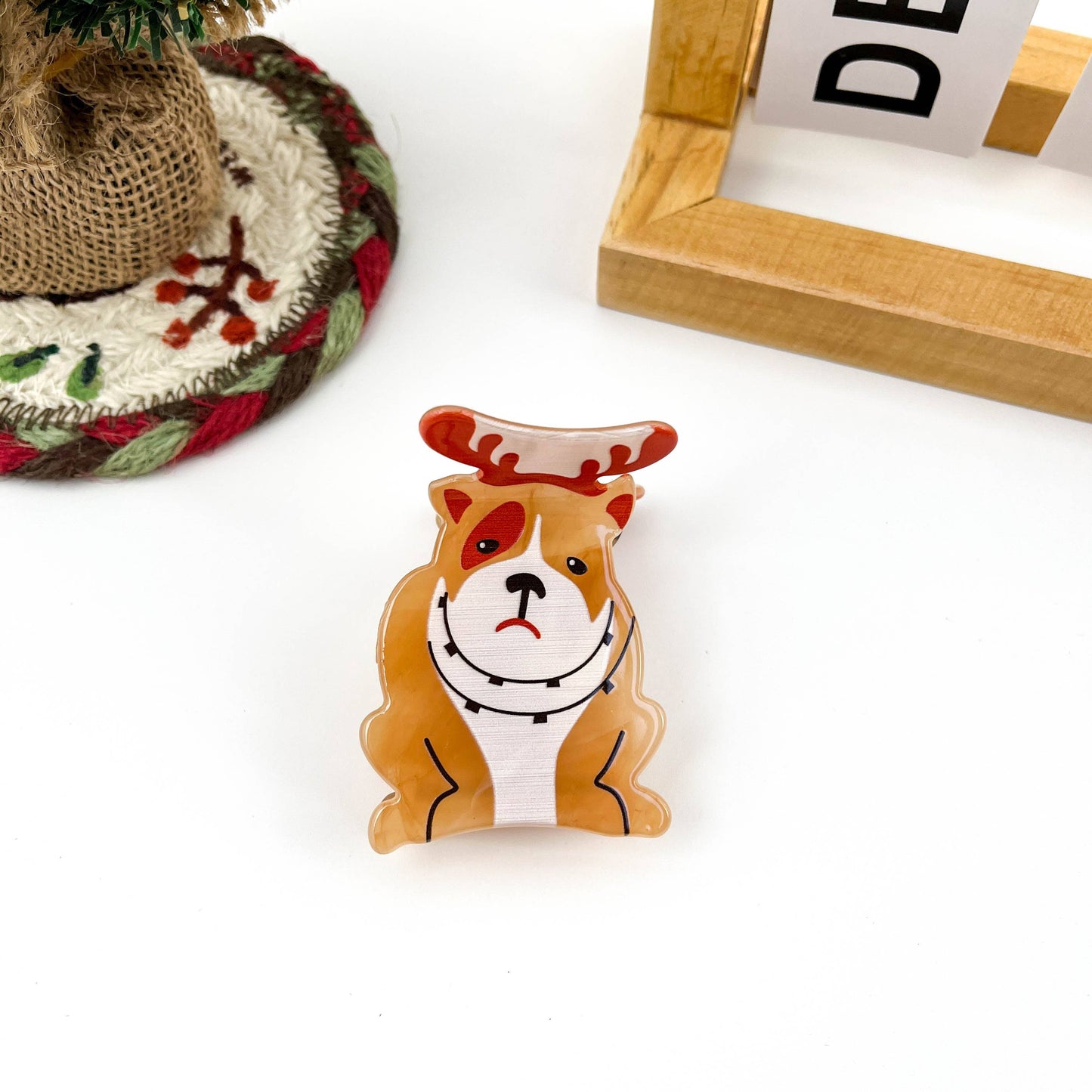 Winter Scarf Animal Acrylic Printed Christmas Hair Claw Clip