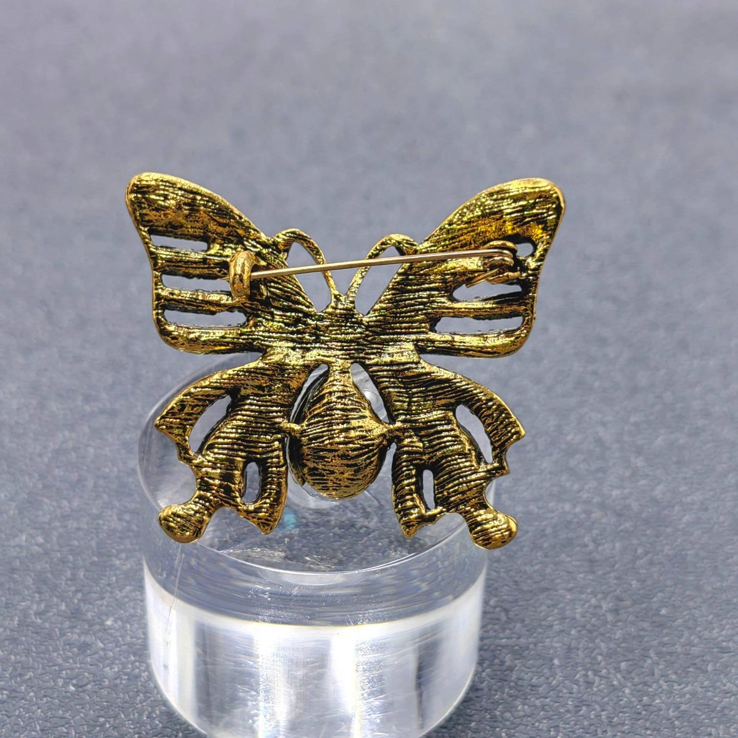 Vintage Rhinestone Butterfly Brooch