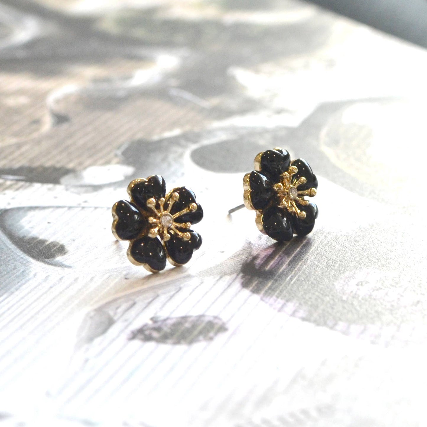 Flower Color Epoxy Stud Earring