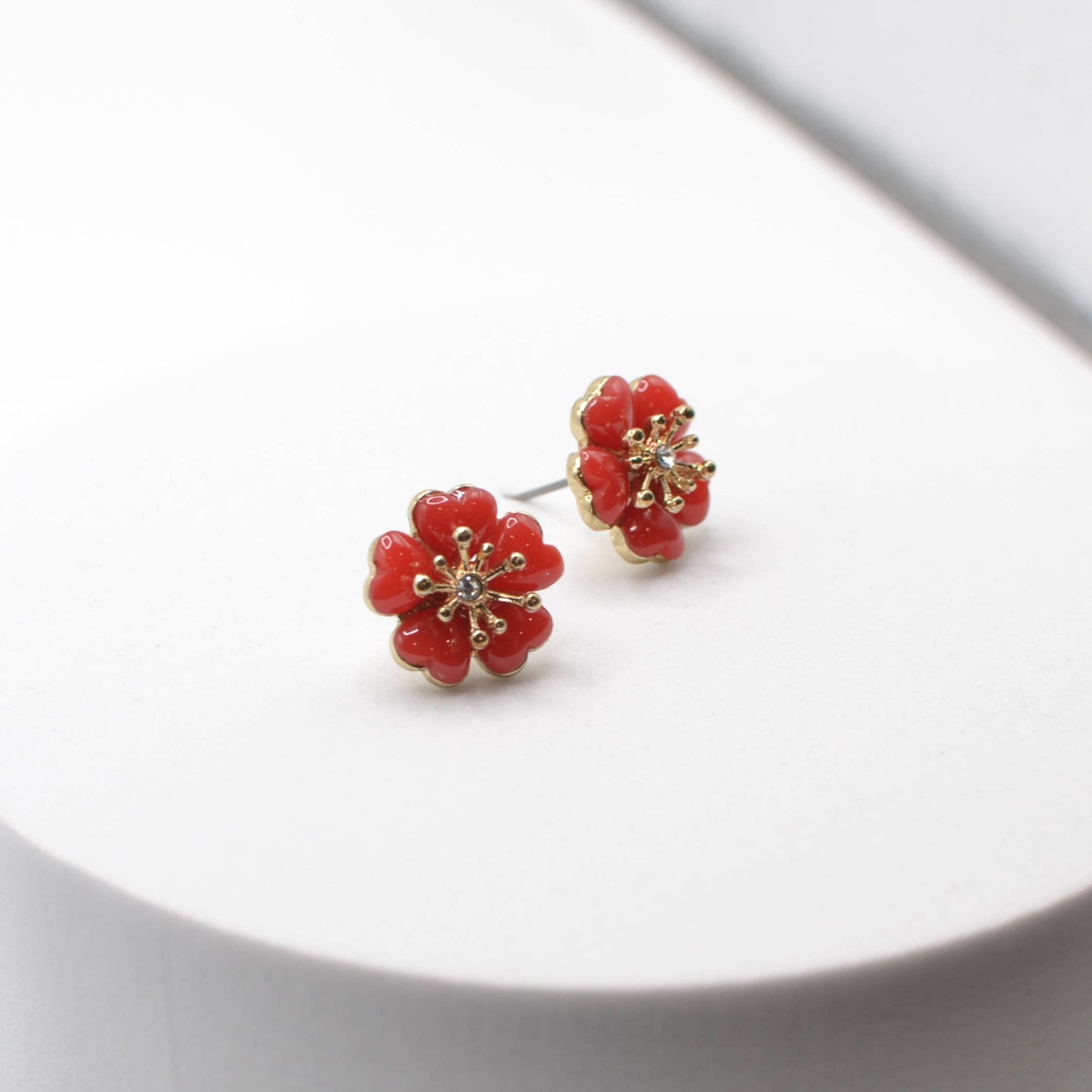 Flower Color Epoxy Stud Earring