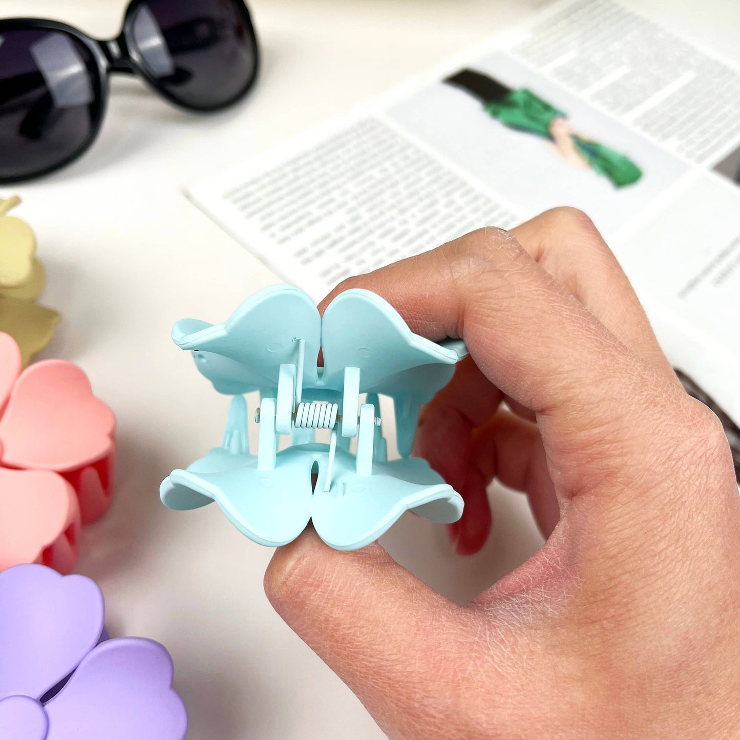 2.12" Four-leaf clover flower spring hair Clips