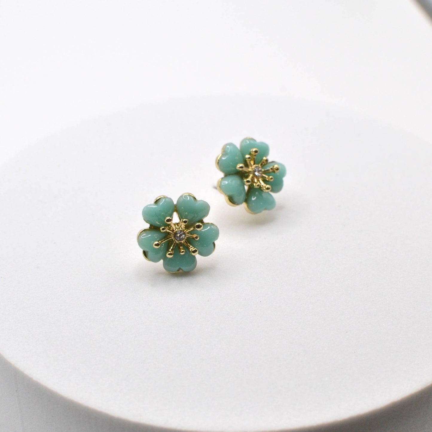 Flower Color Epoxy Stud Earring