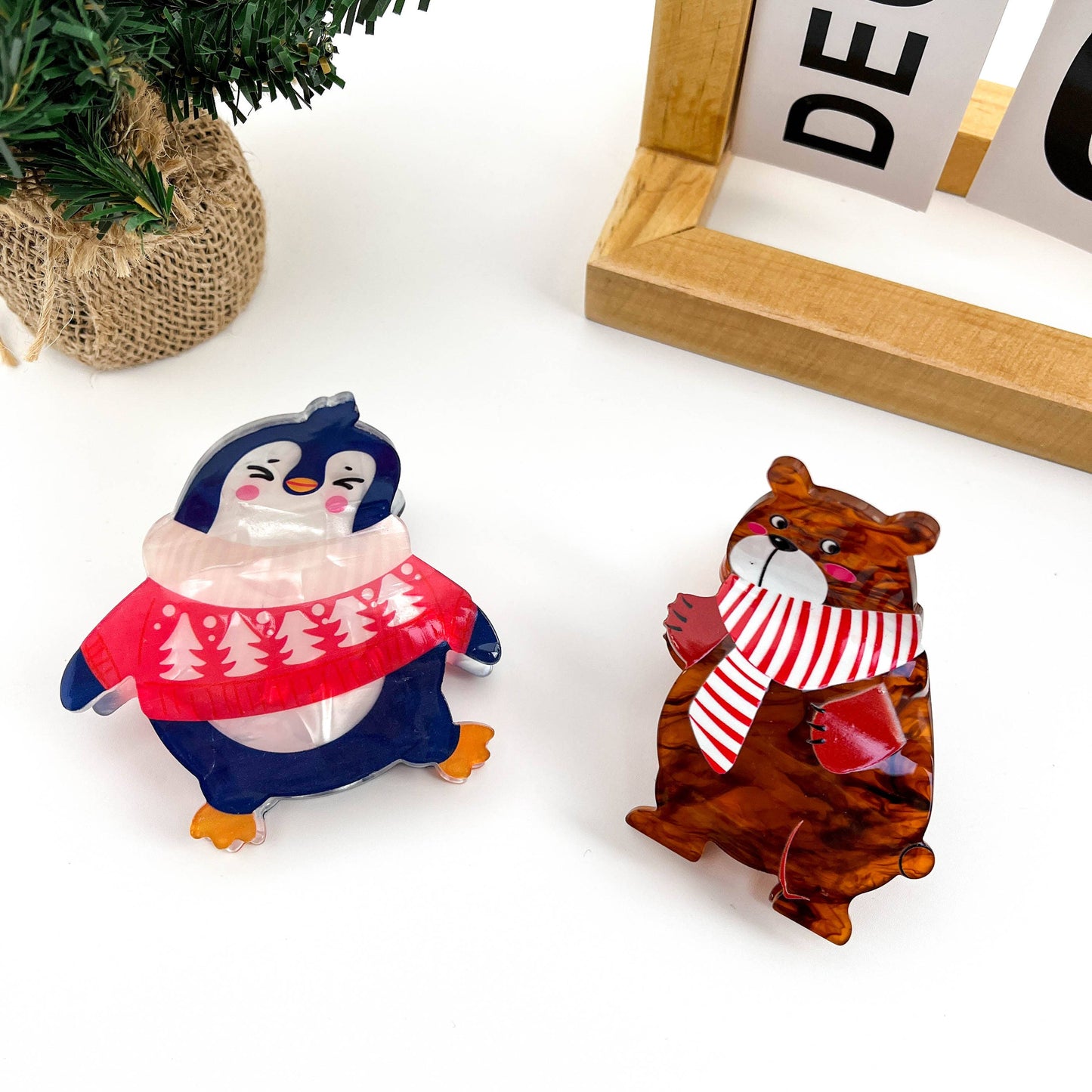 Christmas Animal Hair Claw Clip