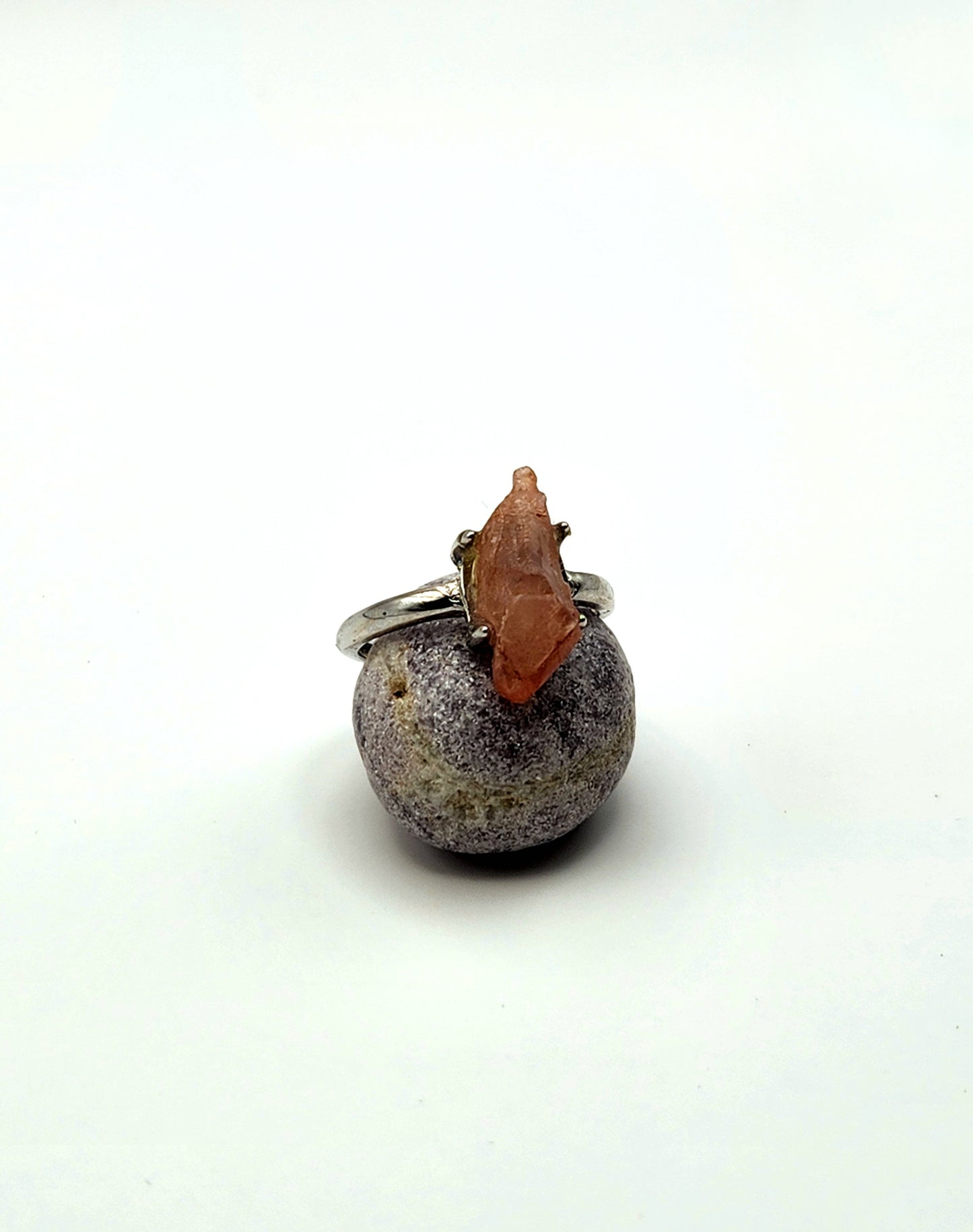 Rosethorn Oath | Raw Rose Quartz Adjustable Ring S925 Sterling Silver